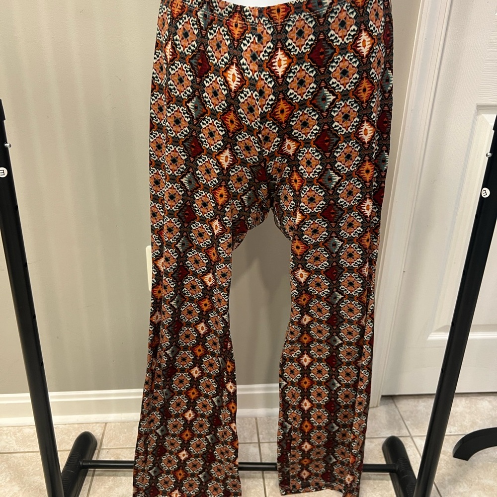 Rainbow Multicolor Patterned Flare Pants